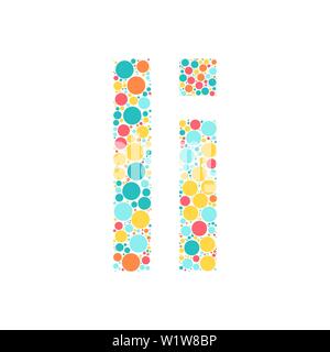 Une lettre de l'alphabet à partir de cercles de couleur définies par un mozayka. Vector font l'illustration. Illustration de Vecteur