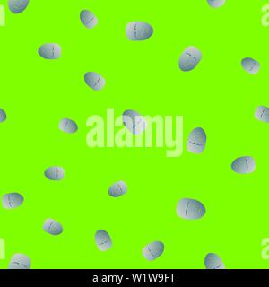 Une modèle de masque de théâtre avec émotion morne. Vector illustration. Masque d'argent avec la déclivité sur fond vert. Illustration de Vecteur