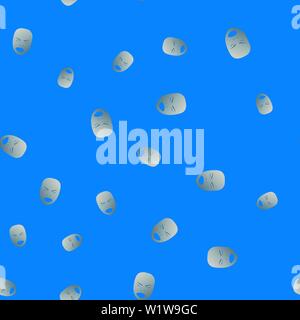 Une modèle de masque de théâtre avec émotion en colère. Vector illustration. Masque d'argent avec la déclivité sur fond bleu. Illustration de Vecteur