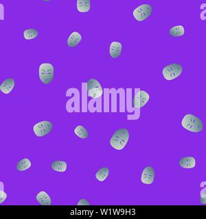 Une modèle de masque de théâtre avec la colère de l'émotion. Vector illustration. Masque d'argent avec la déclivité sur fond violet. Illustration de Vecteur