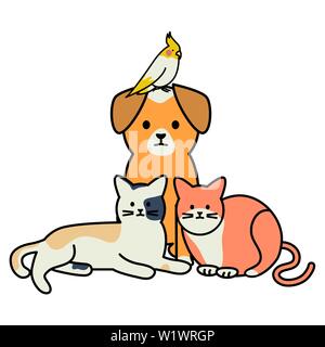Groupe de mignons personnages adorables mascottes vector illustration design Illustration de Vecteur