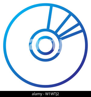 L'icône de CD, Vector Illustration,Couleur de l'interface utilisateur contours Banque D'Images