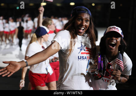 Stade San Paolo, Naples, Italie. 3 juillet, 2019. 30e Universidade compétition d'athlétisme ; USA ; Cérémonies d'ouverture de crédit concurrents : Action Plus Sport/Alamy Live News Banque D'Images