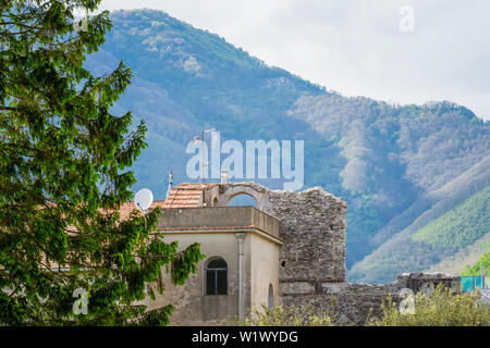 Belle vue vue de la Piazza del Duomo, Ravello, Côte Amalfitaine, Italie Banque D'Images