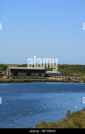 Walney ferme ostréicole sur South Walney, réserve naturelle de l'île de Walney, Barrow-In-Furness, Cumbria, Péninsule de Furness, UK, en Angleterre. Banque D'Images