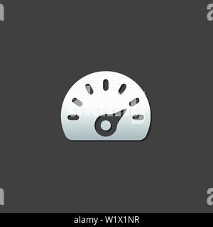 Dans l'icône de planche de bord gris métallique style de couleur. Le panneau indicateur du compteur kilométrique Illustration de Vecteur