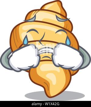 Les pâtes cuites gnocchi pleurer dans Mascot pan Illustration de Vecteur