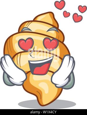 Dans l'amour des pâtes cuites gnocchi dans Mascot pan Illustration de Vecteur