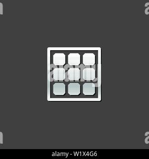 L'icône du panneau de cellules solaires en couleur gris métallique style.L'énergie renouvelable Illustration de Vecteur