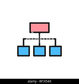 Structure de graphe hiérarchique vecteur icône couleur plate. Illustration de Vecteur