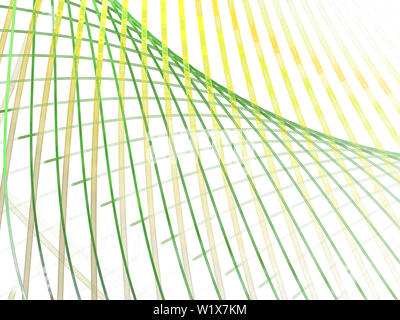 Les lignes jaunes vert sur fond blanc. Abstract fractal. Banque D'Images