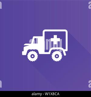 Ambulance militaire dans l'icône couleur de l'interface utilisateur Metro style. Véhicule camion Vintage Illustration de Vecteur