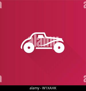 Vintage Car icône dans l'interface utilisateur Metro style de couleur. Jouet de l'automobile rétro Illustration de Vecteur