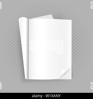 Dépliée livre ouvert sur fond gris Illustration de Vecteur