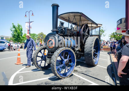 Moteur de traction à vapeur à Feilding, Manawatu, île du Nord, Nouvelle-Zélande Banque D'Images