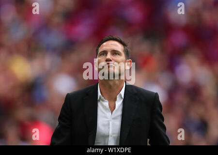 Manager de Derby County, Frank Lampard après la défaite à Aston Villa - Aston Villa v Derby County, Sky Bet finale Play-Off du championnat, au stade de Wembley, Londres - 27 mai 2019 Editorial N'utilisez que des restrictions s'appliquent - DataCo Banque D'Images