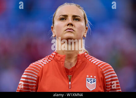 LYON, FRANCE - 02 juillet : Lindsey Horan des USA cherche sur avant la 2019 Coupe du Monde féminine de la fifa France match de demi-finale entre l'Angleterre et USA au Stade de Lyon le 2 juillet 2019 à Lyon, France. (Photo de David Aliaga/MO Media) Banque D'Images