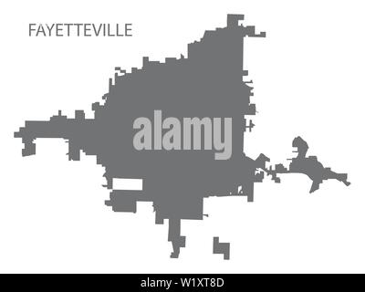 Fayetteville en Caroline du Nord Plan de ville gris illustration forme silhouette Illustration de Vecteur