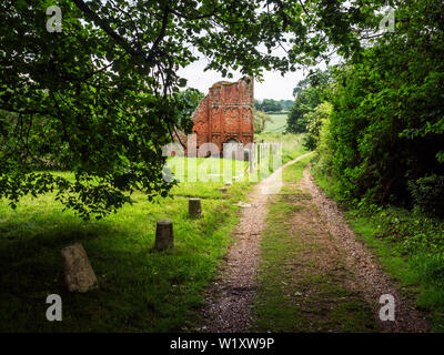 Ruines de Leiston du sentier près de Leiston Suffolk Angleterre Banque D'Images