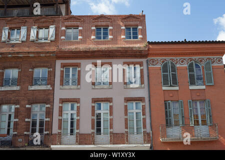 Architecture typique dans le centre de Toulouse, surnommé 'la Ville Rose' (Ville rose), Haute-Garonne, Occitanie, France Banque D'Images