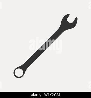 Icône Silhouette de clé. Atelier, mécanicien, service de réparation de voiture modèle de logo. Illustration vecteur propre et moderne. Illustration de Vecteur