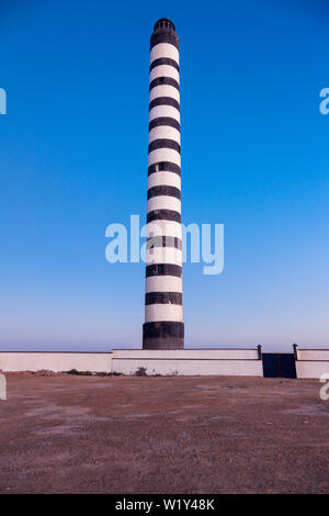 Leuchtturm à Dakhla. Dakhla, Sahara occidental, Maroc. Banque D'Images