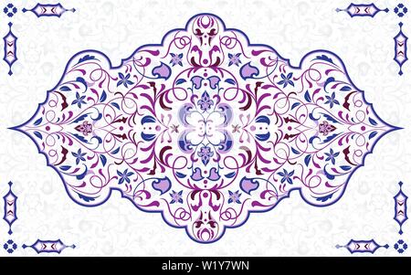 L'élément décoratif de vecteur dans un style oriental. Richement décoré d'arabesques parure pour la conception de cartes de vœux, invitations et pages web. E Illustration de Vecteur