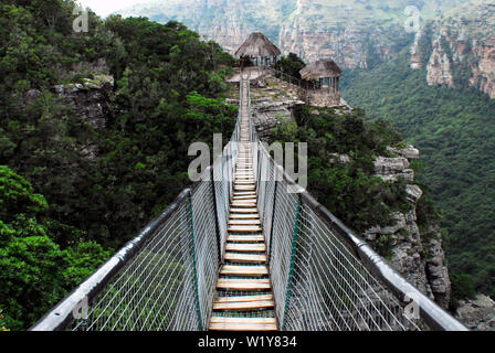 Un pont sur le pied d'Oribi Gorge magnifique dans une région sauvage éloignée de l'Afrique du Sud. Banque D'Images