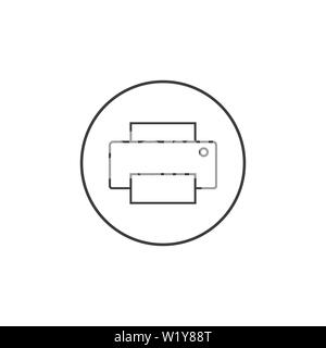 Illustration vectorielle, modèle plat. L'icône de l'imprimante périphérique copie Illustration de Vecteur