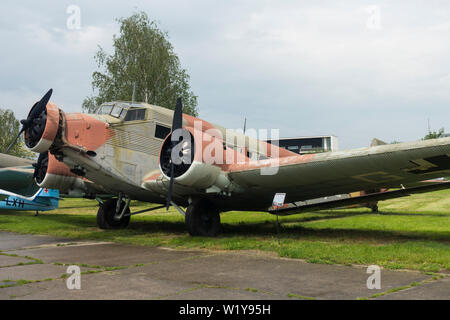 Junkers JU 52/3m Avion militaire allemand 1931-1952 au Musée de l'Aviation Polonaise, Cracovie, Pologne, Europe. Banque D'Images