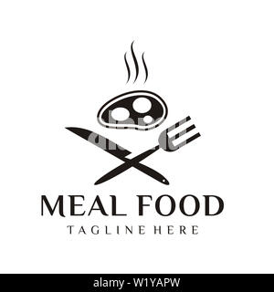 Restaurant logo ou icône chef pour aliments et boissons de l'entreprise marque style plat Banque D'Images