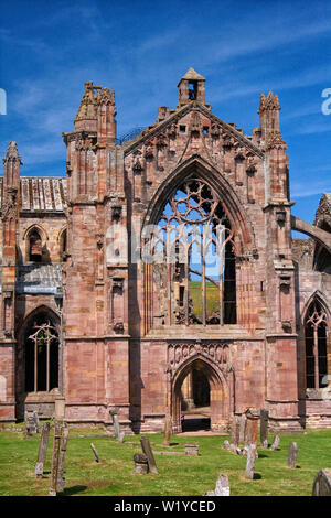 St Mary's Abbey - Abbaye de Melrose Banque D'Images