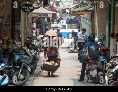 HANOI, Vietnam, 21 Avr 2019, une vie de la rue dans le centre de Hanoi. Banque D'Images