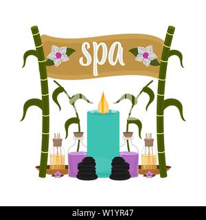 Image objets spa isolé avec du texte - Vector Illustration de Vecteur