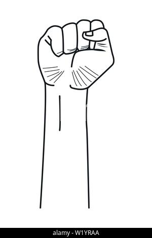 L'activité sociale et de manifestation publique en noir et blanc Illustration de Vecteur