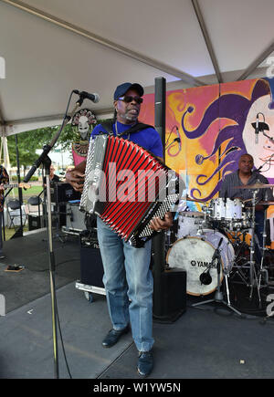 28 juin 2019 - Norfolk, Virginie, USA - La 30e cérémonie annuelle de Bayou Boggaloo apporte C.J. CHENIER à Norfolk (Virginie), le 28 juin 2019.Â©Jeff Moore (crédit Image : © Jeff Moore/Zuma sur le fil) Banque D'Images