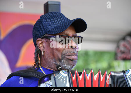 28 juin 2019 - Norfolk, Virginie, USA - La 30e cérémonie annuelle de Bayou Boggaloo apporte C.J. CHENIER à Norfolk (Virginie), le 28 juin 2019.Â©Jeff Moore (crédit Image : © Jeff Moore/Zuma sur le fil) Banque D'Images