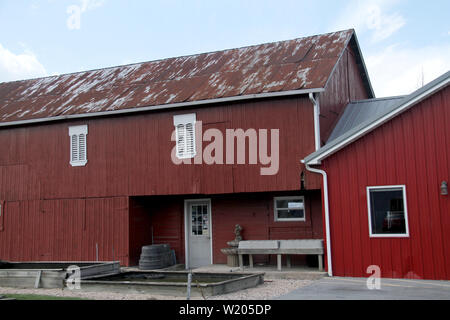 Grange rouge en Pennsylvanie, USA Banque D'Images