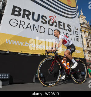 Bruxelles, Belgique. Le 04 juillet, 2019. Bruxelles - 4-07-2019, randonnée à vélo, présentation de l'équipe, le grand départ Bruxelles, Ritchie Porte Crédit : Pro Shots/Alamy Live News Banque D'Images