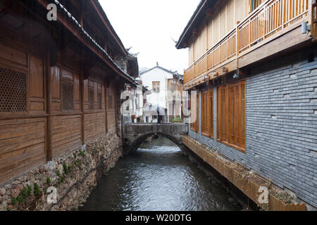 Rues de la vieille ville de Lijiang, Chine, province du Yunnan Banque D'Images