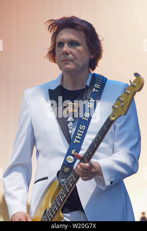 Sur la photo : Nicky Wire. Samedi 29 Juin 2019 Re : Manic Street Preachers concert au château de Cardiff, Pays de Galles, Royaume-Uni. Banque D'Images