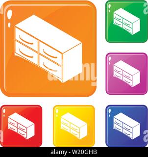 Commode icons set vector color Illustration de Vecteur