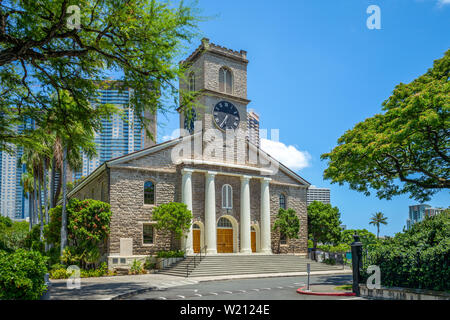 Kawaiahao Church à Honolulu, Oahu, Hawaii Banque D'Images