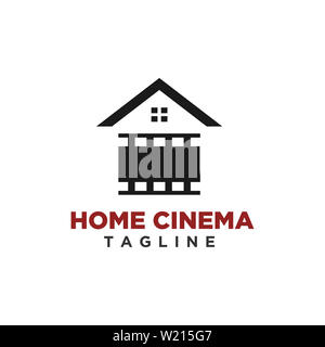 Home cinema logo design avec un style simple Banque D'Images