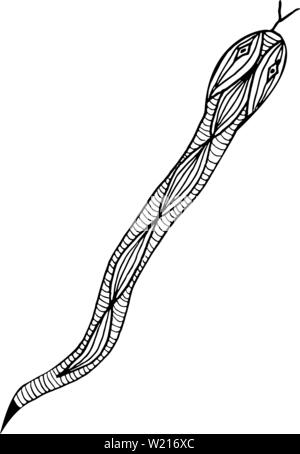 Des illustrations faites main serpent viper isolé sur fond blanc. Illustration de Vecteur