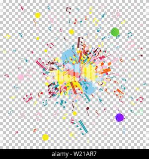 Des notes de musique vol de grunge blob. Illustration vecteur EPS 10. Illustration de Vecteur