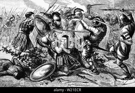 La bataille de Cunaxa a eu lieu en 401 avant Jésus-Christ par Cyrus le jeune contre son frère aîné, Arsaces qui avait hérité du trône de Perse Artaxerxès II en 404 BC. La grande bataille de la révolte de Cyrus a eu lieu à 70 km au nord de Babylone, à Cunaxa sur la rive gauche de l'Euphrate, près de la ville actuelle de Bagdad, l'Iraq et, bien qu'un tirage tactique c'était une victoire stratégique pour l'Artaxerxès II Banque D'Images