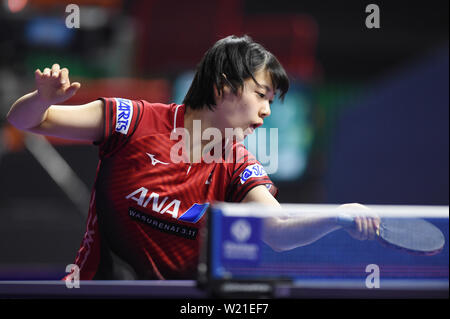 Busan, Corée du Sud. 5 juillet, 2019. Miyu Nagasaki (JPN) Tennis de Table : l'ITTF World Tour 2019 Open de Corée des célibataires ronde de 16 match à Sajik Arena à Busan, Corée du Sud . Credit : Itaru Chiba/AFLO/Alamy Live News Banque D'Images