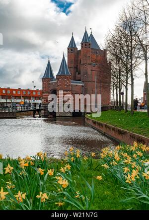 Amsterdamse Poort porte de ville, Haarlem, Hollande du Nord, Pays-Bas Banque D'Images