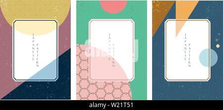Vecteur modèle japonais avec motif géométrique. La conception de la page couverture Illustration de Vecteur